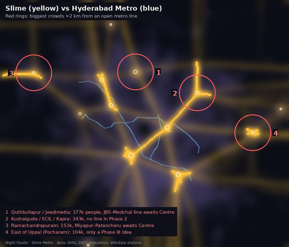 Slime Metro, Hyderabad: overlay