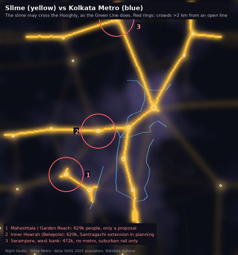 Slime Metro, Kolkata: overlay